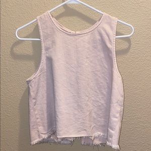 Arie Baby Pink Denim Tank
